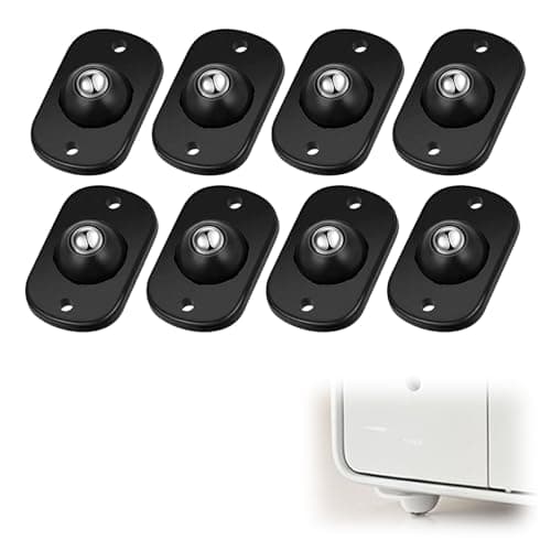 Self Adhesive Caster Wheels, 360° Swivel Casters for Furniture, Mini Roller Wheels with Strong Adhesive Tape, Universal Small Casters for Moving Boxes Cabinets Plant Stands (Black, 8PCS)