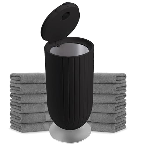 EZZINI Large 27L Bathroom Towel Warmer Dryer – 5-Min Rapid Heat, 4 Modes, Auto Flip-Top, Aromatherapy, Night Light & ETL Certified for Towels, Blankets & Clothes. (Black) - Image 1