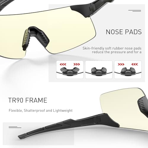 SCVCN Photochromic Cycling Glasses Frameless Sports sunglasses for Men Women - Ideal For Baseball, Bike, Golf, Running - Thumbnail 4