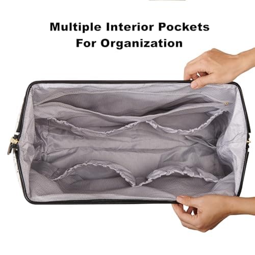 Sunveno Mommy Bag for Hospital, Large Maternity Weekender for Labor and Delivery, Stylish Travel Tote with Organizer Pouches & Changing Pad, Overnight Bag for Mom and Baby Essentials, Black Classic - Thumbnail 6