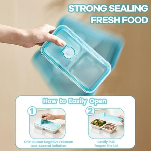 Gksuu 4 Pack Stainless Steel Snack Containers with Lids, 2-Compartment Reusable Food Storage Meal Prep Containers for Kids & Adults Lunch Boxes, School, Office, Travel, Camping (4) - Thumbnail 6