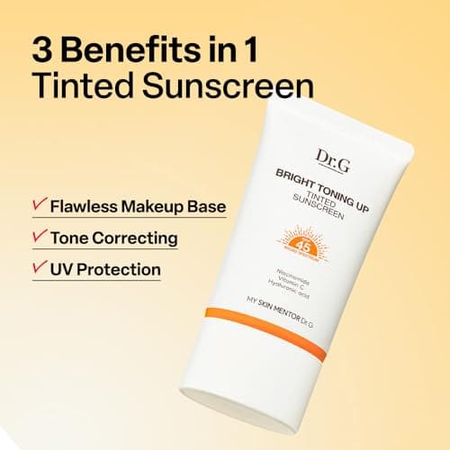 Dr. G Bright Toning Up Tinted Sunscreen - SPF 45 Broad Spectrum Korean Sunscreen - for All Skin Types - Lightweight, Matte Finish - Sebum Support - Niacinamide & Vitamin C - 1.69 fl oz - Thumbnail 2