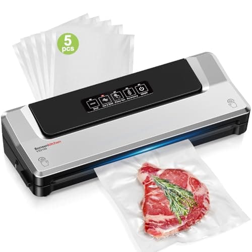 Bonsenkitchen Vacuum Sealer Machine | Compact Food Sealer for Kitchen Storage & Meal Prep | Multiple Modes​​ | External Vacuum System | 5 Bags, Silver​​ - Image 1