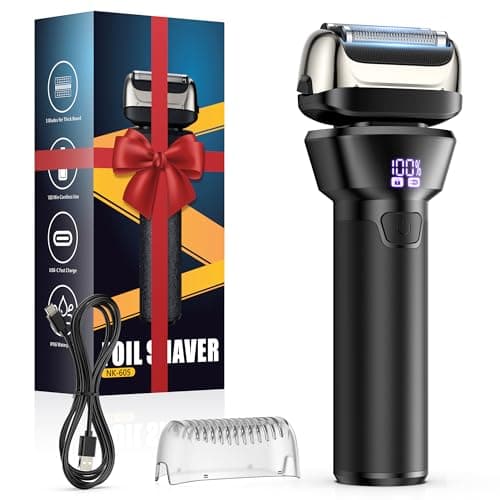 Electric Foil Shavers for Men Electric Razor with 4D Flex Floating Heads,Rechargeable Beard Trimmer with LED Display,Cordless Face Shaver for Travel,IPX6 Waterproof Wet Dry Face Razor,USB Type C - Image 1