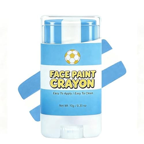 Blue White and Blue Face Paint Sticks, Argentina Flag Blue Face Paint for Patriotic Sports Theme Makeup, Washable Body Paint Sticks for Rugby, Softball, Baseball And Football Players (ARG)