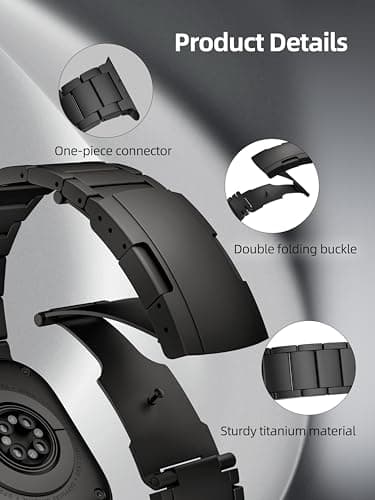 LULULOOK Titanium Ultra 3 Watch Band - Grade 2 Titanium Metal Band for Men, Compatible with Apple Watch Ultra 3/ Ultra 2/ Ultra 49mm, Series 11/10 46mm, Folding Clasp & DLC Coating,Black - Thumbnail 3