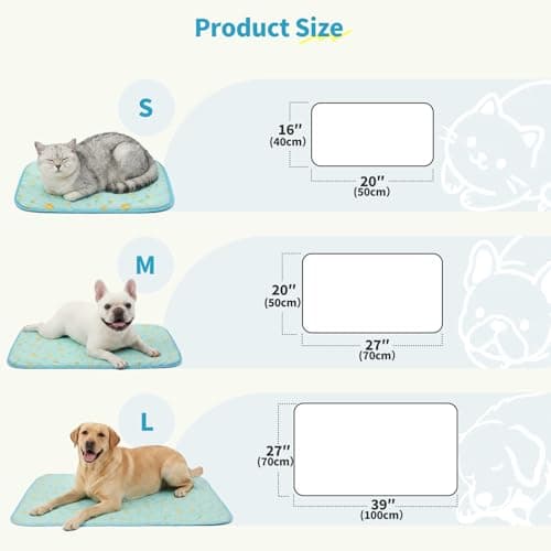 NWK Pet Cooling Mat -Q-Max>0.345 Ice Silk Cooling Mat for Dogs & Cats Portable & Washable Pet Cooling Blanket, Car Seats, Beds for Summer (Green Fruit, 27'' X 20'' X 0.3'') - Thumbnail 3