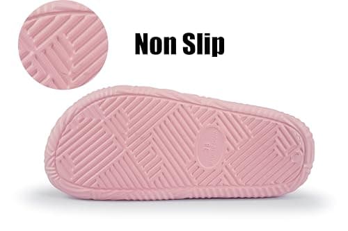 Weweya Shower Slippers Women Men Lightweight House Slides for Bathroom Dorm Beach Gym Pink Women Size 9 Men Size 7 - Thumbnail 3