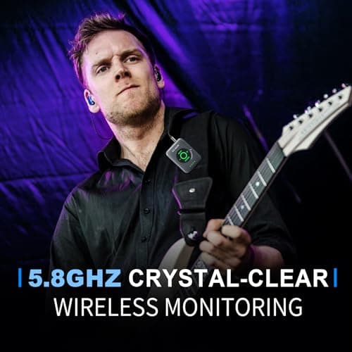 EX GEAR Wireless in Ear Monitor System 5.8GHz, Ultra-Low Latency Clear Stereo Monitoring, 48kHz/24-bit Audio, Rechargeable TX/RX, One-to-Many Auto-Pairing, 100ft Range, Space Gray - Thumbnail 6