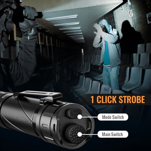 Sofirn SK30 Tactical Flashlight Rechargeable, 3000 High Lumens Pocket Flashlight with Holster, Dual Tail Switches 6 Modes IPX8 Waterproof LED Flashlight for Emergency, Work, Outdoor & EDC - Thumbnail 3