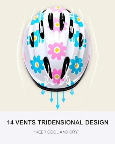 Girl Helmet for Bike,Kids Bike Pink Helmet for Girls Ages 5+Years Adjuastable and Multi-Sport, from Toddler to Youth CPSC Certicated - Thumbnail 3