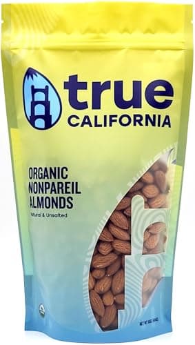 True California Organic Nonpareil Whole Almonds (1 LB) Natural & Unsalted, Raw, Not Roasted, Shelled, Vegan & Gluten-Free - Image 1