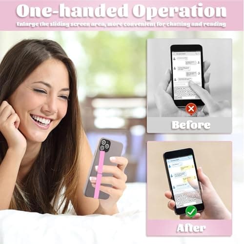 TEAMOLA Silicone Phone Grip Strap - Pink 230 Phone Hand Strap Holder with Loop for Cell Phones, iPhone Grip, Finger Holder & Back of Phone Grips, Secure Anti-Slip Grip(3 Packs) - Thumbnail 5