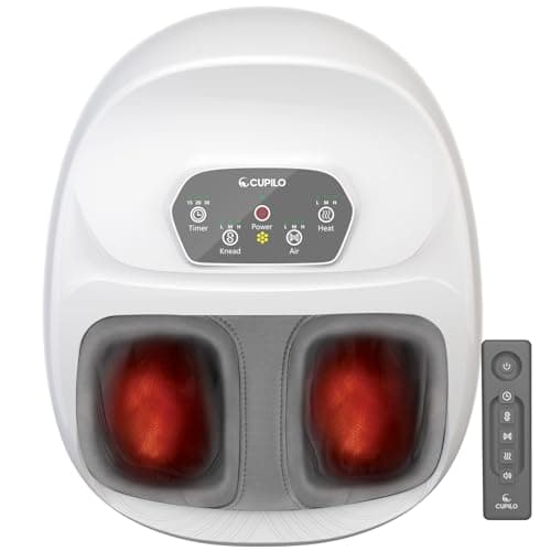 CuPiLo Foot Massager with Heat, FSA Eligible HSA Upgraded Full Feet Shiatsu Massage for Neuropathy, Remote Control Multi-Level Settings for Plantar Fasciitis, Birthday Day Gifts for Women Men(White) - Image 1