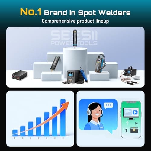 SEESII Battery Spot Welder: Rechargeable Battery Welder with Visual Display, 3360W Max Power with 1-99 Gears, Copper Tips, Portable Spot Welder for Lithium Battery (DIY, Repairs, Outdoor Use) - Thumbnail 6