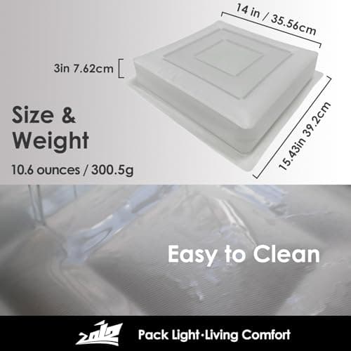 Inflatable Seat Cushion 14", Ultralight Camping Sit Pad, Portable Air Cushion for Stadium, Hiking, Hunting, RV Insulation Pad, Office Chair, Pressure Relief, Waterproof Compact Travel Pillow - White - Thumbnail 6