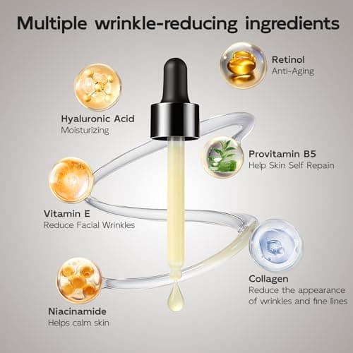Retinol Serum for Face, Anti Aging & Anti Wrinkle B5 Resurfacing Retinol Serum with Niacinamide, Collagen & Hyaluronic Acid, Smooths Wrinkles & Fine Lines, Dark Spot Corrector, Brighten Dullness - Thumbnail 3