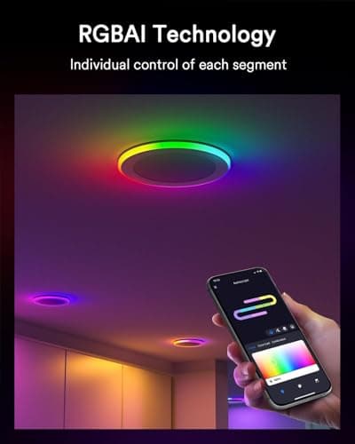 Lumary RGBAI Smart Recessed Lighting 6 Inch with Gradient Accent and Night Ring, 12W 1000LM Wi-Fi LED Recessed Lights, LED Downlight Compatible with Alexa/Google Assistant/Siri, 4PCS - Thumbnail 2