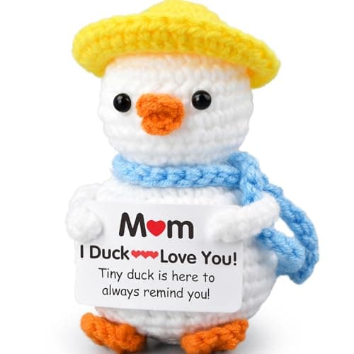 FilmHOO Mothers Day Birthday Gifts for Mom from Daughter Son Stocking Stuffers for Women I Duck Love You Mom Handmade Crochet Funny Cool Cute Small Duck - Image 1