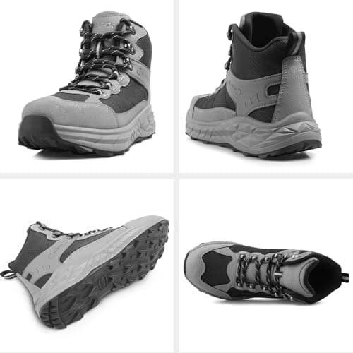 Steel Toe Work Boots for Men Non Slip Puncture Proof Safety Work Shoes for Men with Indestructible Construction Comfortable Perfect for Outdoor, Hiking, Construction Black 8.5 - Thumbnail 6