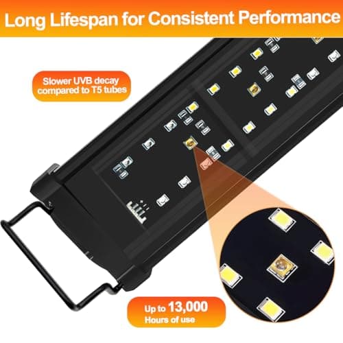 REPTIDLDB LED UVB Reptile Light with Timer & Dimmer, Adjustable 10.0-20.0 UVA UVB Fixture, Full Spectrum Sunlamp for Bearded Dragons, Turtles, Snakes, Desert & Tropical Habitats, 22-Inch - Thumbnail 3