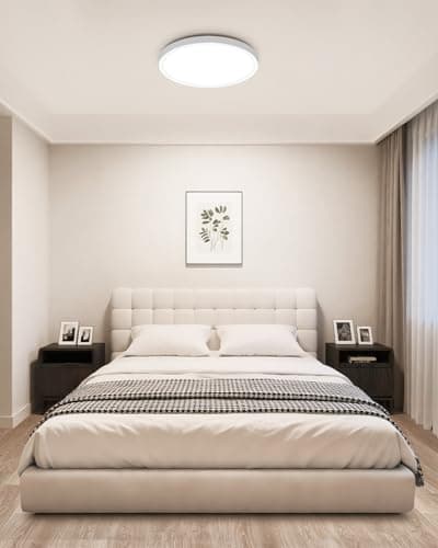 Pak 12 Inch LED Flush Mount Ceiling Light Fixture with Night Light, 24W Modern Ultra-Thin Ceiling Lamp with Remote, 2400LM Dimmable, 2700K-6500K Adjustable Color Temperature, for Bedroom Living Room - Thumbnail 4