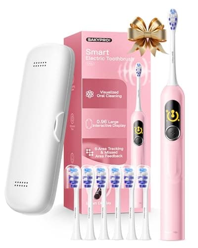 SAKYPRORAL AI Electric Toothbrush w/ 6 Brush Heads, Smart Sonic Toothbrush for Adults Kids Teens, 150-Day Rechargeable Battery, Whitening Real-Time Brushing Map, Travel Case (G5S) - Image 1