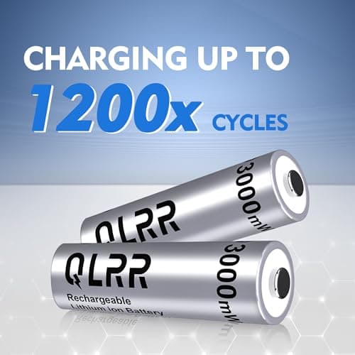 QLRR Rechargeable Lithium AA Batteries with Fast Charger 8 Pack 1.5V 3000mWh High Capacity AA Batteries Constant Output Li-ion Double a Batteries Cycle Times up to 1200x - Thumbnail 3
