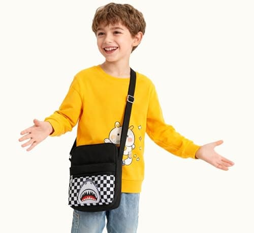 WOOMADA 2pcs Canvas Bag Crossbody Purses Cross Body Bag Messenger Bag CrossBody Purse Set(Shark Night) - Thumbnail 2