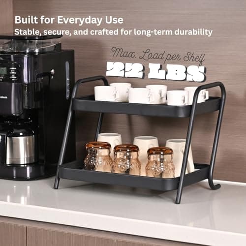 NobleForm Desk Organizer 2-Tier Storage Shelves Multifunctional Desktop Organizer for Office, Dresser, Kitchen, Adjustable Compact Storage Solution for Cosmetics, Office Supplies, Condiments, and Food - Thumbnail 4