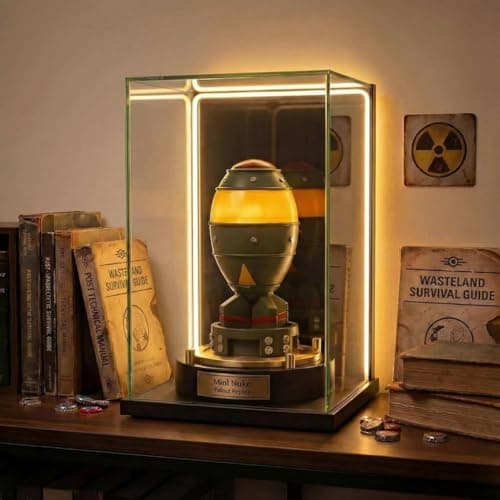 maozyiltle Mini Nuke, Fall Out Merchandise - Nuclear Bomb Statue, Unique Collectible Desk Decor Prop for Fans & Gamers on Valentine's Day, Easter & Birthday(Green) - Thumbnail 2