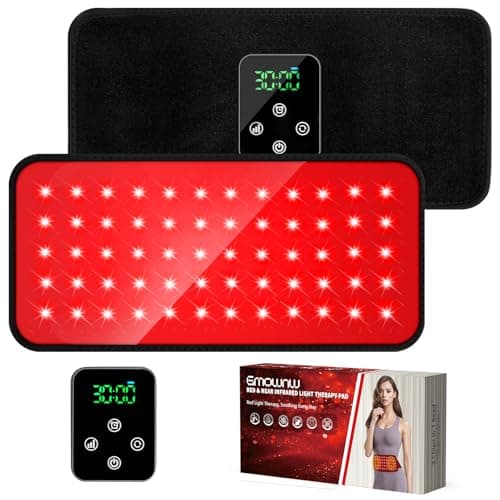 Cordless Red Light Therapy Belt, 3000mAh Battery Rechargeable Magnetic LED Screen Controller, Portable & Cordless, 12.4" * 5.7" Cordless Infrared Red Light Therapy for Body Back Knee Leg - Image 1