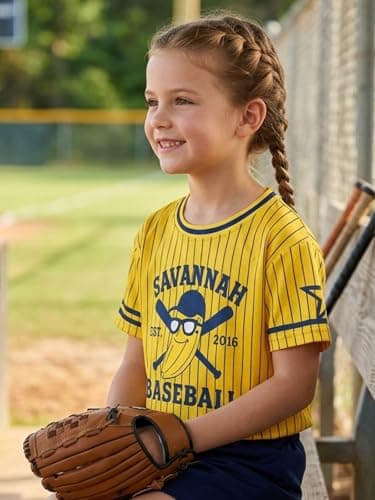 Toddler Baseball Shirts for Boys Girls Baseball Team Fan Jersey Shirt Kids Ballgame Tee Funny Game Day Short Sleeve Tops - Thumbnail 5