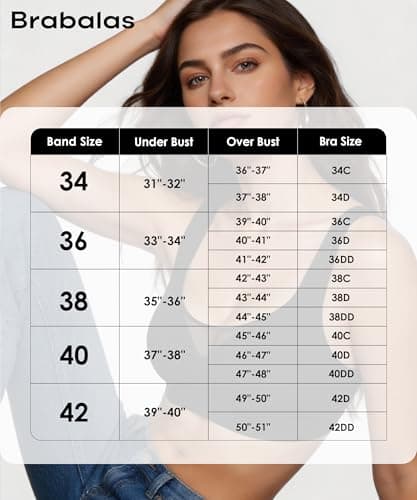 Brabalas Extremely Comfortable Bras for Women No Underwire Smooth Wireless Bras Full Support Seamless Bra for Women 42DD Black - Thumbnail 6