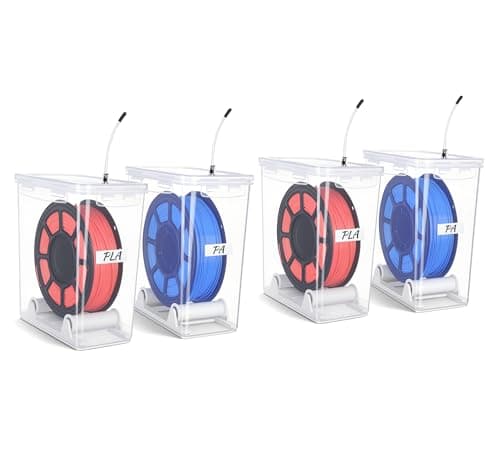 Qacoczme 3D Printing Filament Storage Box with air-Tight connectors and Filament Spool Holders - Filament Dry Box for Filaments Sealing and Protection with Desiccant & Label (5.8L,4Pack) - Image 1