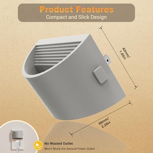 JandCase Night Light, Automatic Night Lights Plug into Wall,2 Pack Dusk to Dawn Sensor Nightlight, 3000K Soft White Brightness Adjustable Nightlight for Kids Bedroom Hallway Kitchen Decor - Thumbnail 4