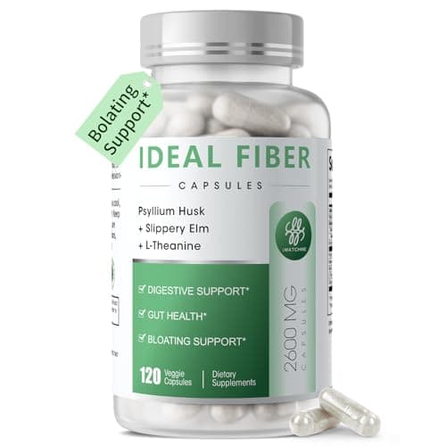 Fiber Supplement - Psyllium Husk Powder Capsules 1500mg & Slippery Elm- Regularity, Effortless Bowel Movements - Gentle Daily Fiber for Digestive & Gut Health -Natural Prebiotic Fiber,Non-GMO-120 Caps - Image 1