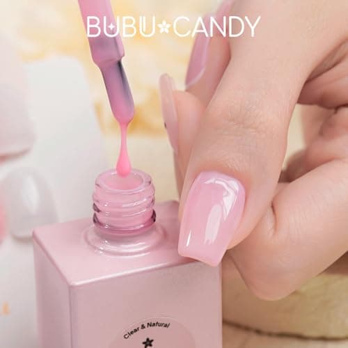 BUBU CANDY 6-Piece Gel Nail Polish Set, Pink Collection 15ml Each, Professional Manicure Essentials, Non-Toxic & Easy Application, Nude Gel Nail Polish for DIY & Salon Use - Thumbnail 2