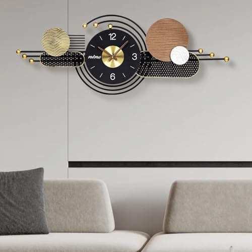 AXAORIRA 38x15 Inch Modern Decorative Wall Clock for Living Room Decor, Silent Non-Ticking Battery Operated Analog Clock for Bedroom, Office, Kitchen & Entryway, Ideal Housewarming Gift - Image 1