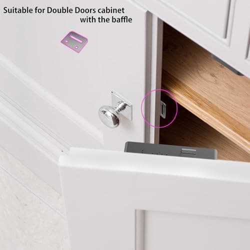 Cabinet Lock NFC RFID Card eLinkSmart Slim Hidden Drawer Lock for Child Safety Cupboard Door Liquor File Kitchen Pantry Furniture Double-Layer Drawer No Drilling Required Black - Thumbnail 4