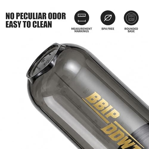 BBIPDDWT 20 oz Protein Shaker Bottle,Black - Thumbnail 4