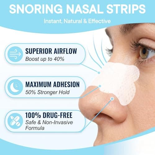 Nose Strips for Snoring, Breathing Strips, Adjustable Nasal Strips for Sleep, Snoring, Sports & Congestion Relief - Maximum Airflow, 30 Count - Thumbnail 5