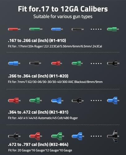 CVLIFE Rechargeable Bore Sight Laser Kit with 64 Adapters fit 0.17 to 12GA Calibers, Professional Red Laser Bore Sight with Button Switch, Powerful Choice for Hunting Bore Sight Tool - Thumbnail 5