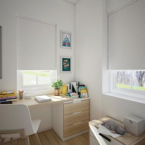 Changshade Cellular Shades Cordless Blinds Blackout for Indoor Windows, Honeycomb Blind Room Darkening Shade 1.5'' Single Cell Pleated, Easy to Install Shade Size 47" Width x 72" Height, White - Thumbnail 6
