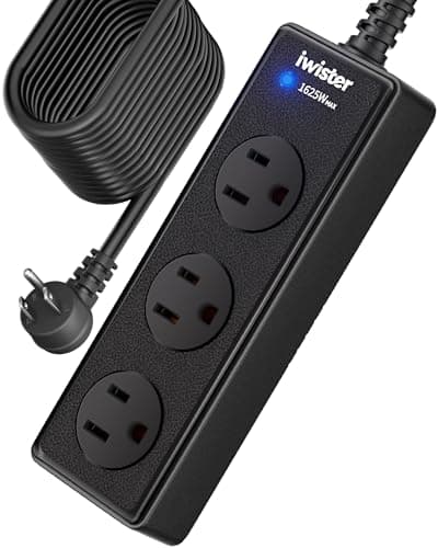 IPX6 Outdoor Power Strip Weatherproof, 3 Wide Multi Outlets, 1625W/13A High-Power for Multiple Uses, Built with 16AWG Indoor Extension Cord, Mountable Power Strip Suitable for Backyard Patio&Party Use - Image 1
