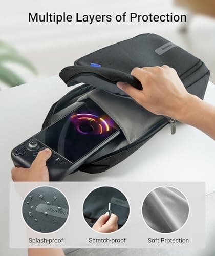 Syntech Carrying Case Compatible with Steam Deck OLED/ROG Ally X/ROG Xbox Ally X/Legion Go S/Nintendo Switch 2/PS Portal, Portable Travel Sling Bag for Consoles & Accessories with Large Storage, Black - Thumbnail 4