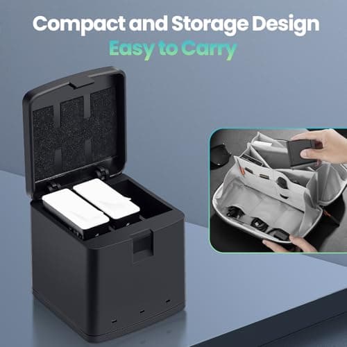 Topwowe 2 Packs 1800mAh Batteries for GoPro Hero 12 with 3 Channel Battery Charging Station Compatible with GoPro Hero 12, 11, 10, 9 Black Camera (2 Batteries & 1 Charger) - Thumbnail 6