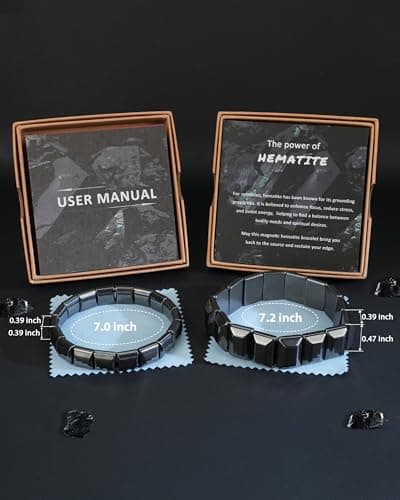 Trinckle Hematite Bracelet for Men Women, Easter Gifts Natural Magnetic Hematite Beads 7.2 Inch Pulseras Para Hombres Reclaim Your Energy and Confidence, Reduce Stress, Inspirational Jewelry for Men's Birthday - Thumbnail 4