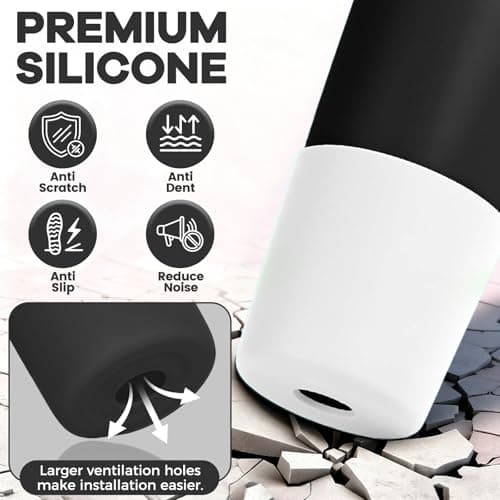 2 Pack Higher Silicone Boot for Owala Water Bottle 30oz & 40oz FreeSip Sway & Tumblers - Extra-Thick & Tall Protection Anti-Slip Base Cover, Prevents Scratches Water Bottle Accessories(Black/White) - Thumbnail 3