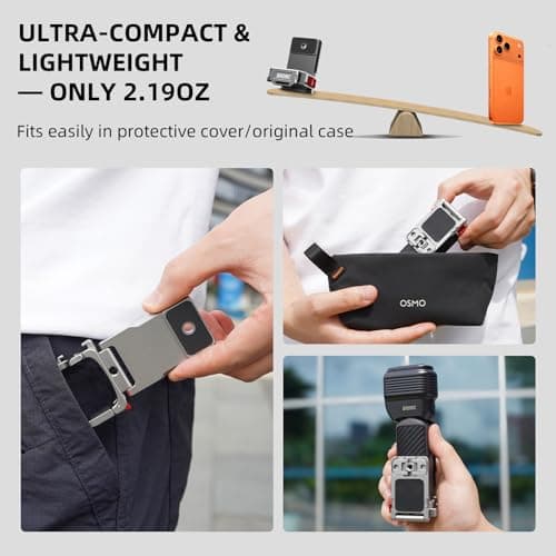 Flymile Pocket 4 Magnetic Mount Stand, 180° Adjustable Aluminum Metal Cage Frame Clamp Desk Bracket for Osmo Pocket 4, Expansion Adapter Magnet Handle ＆ Cold Shoe for DJI Osmo Pocket 4 Accessories - Thumbnail 4
